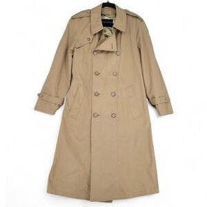 Vintage London Fog Trench Coat Plaid Liner‎ 40R Beige Classic Old Money Academia